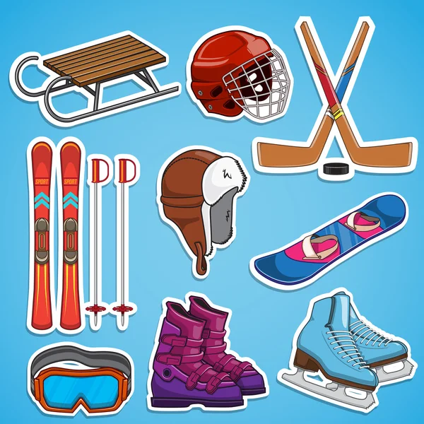 Collection Sports d'hiver . — Image vectorielle