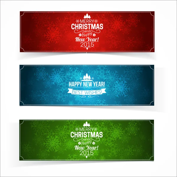 Christmas and New Year banners. — Stock Vector