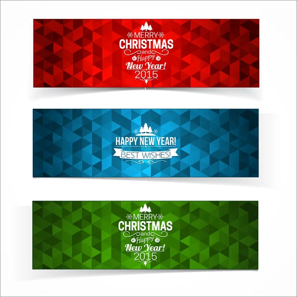 Christmas and New Year banners. — Stock Vector