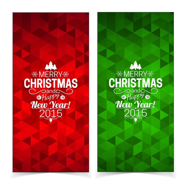 Christmas and New Year banners. — Stock Vector