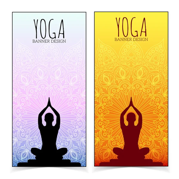 Yoga-Bannersammlung. — Stockvektor