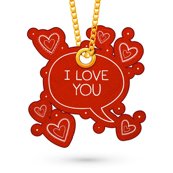 I love you text and hearts. — Stock Vector