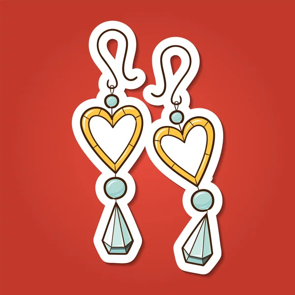Hearts earrings. — Stock Vector