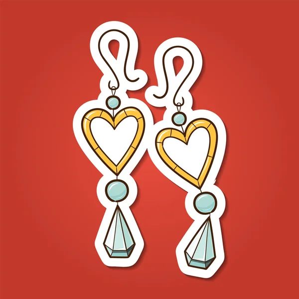 Boucles d'oreilles Coeurs . — Image vectorielle