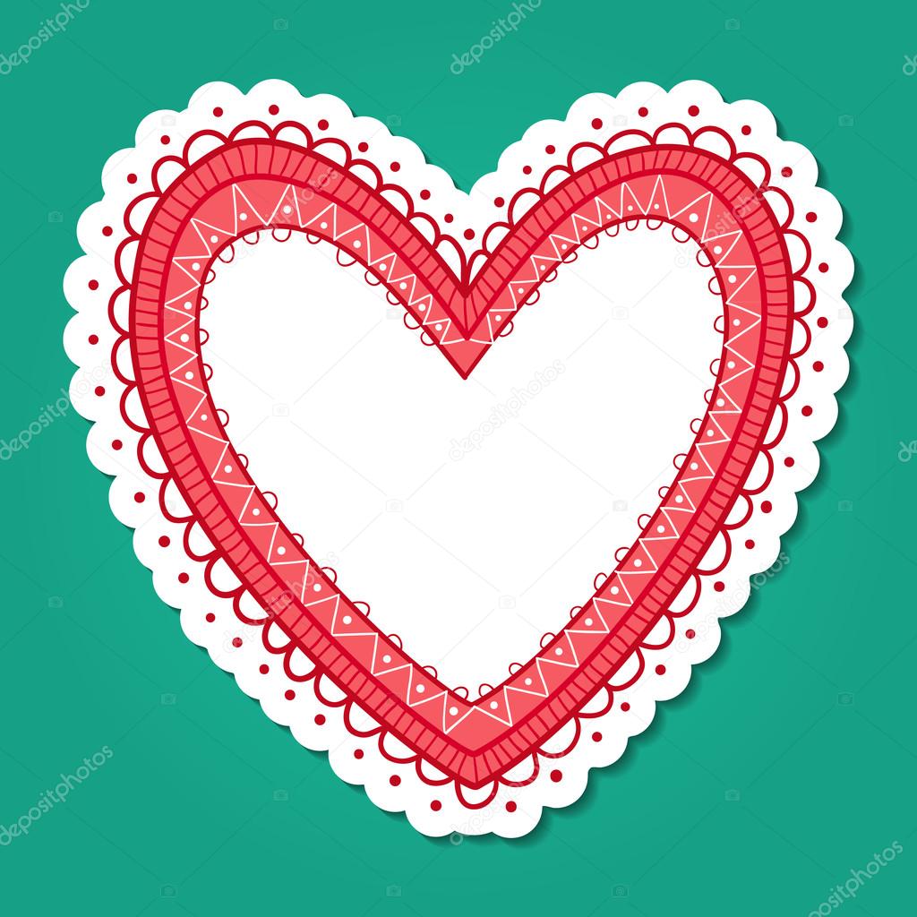 Download Lace heart frame. — Stock Vector © Chuhail #61928867