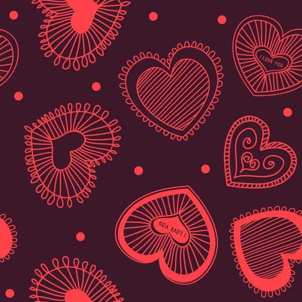 Hearts seamless pattern. — Stock Vector