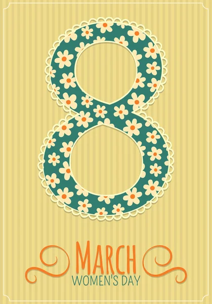 Eight 8 of March, Womens Day background. — ストックベクタ