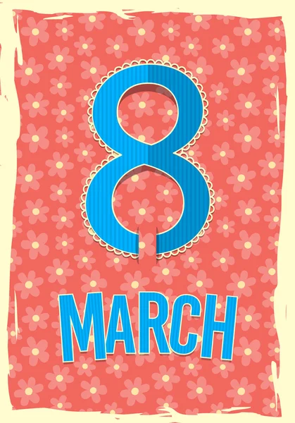 Eight 8 of March, Womens Day background. — ストックベクタ