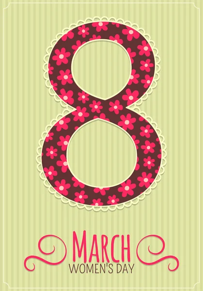 Eight 8 of March, Womens Day background. — Stock vektor
