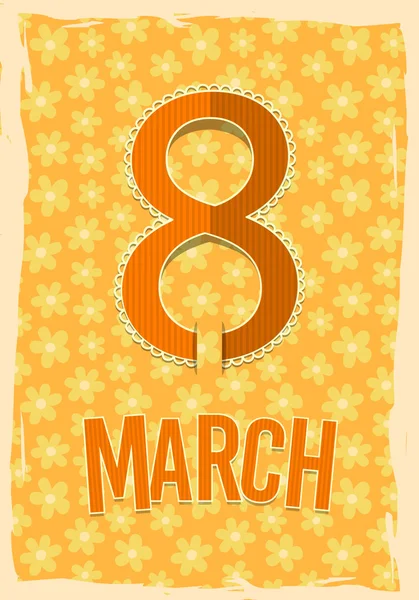 Eight 8 of March, Womens Day background. — Stock Vector