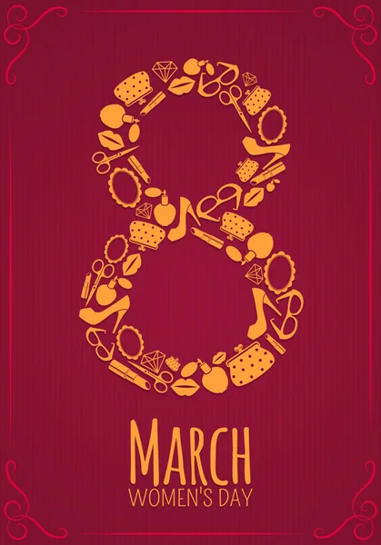 Eight 8 of March, Women Day background. — Stock Photo, Image