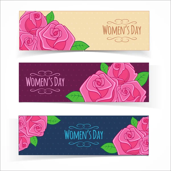 Banners para o Dia da Mulher . — Vetor de Stock