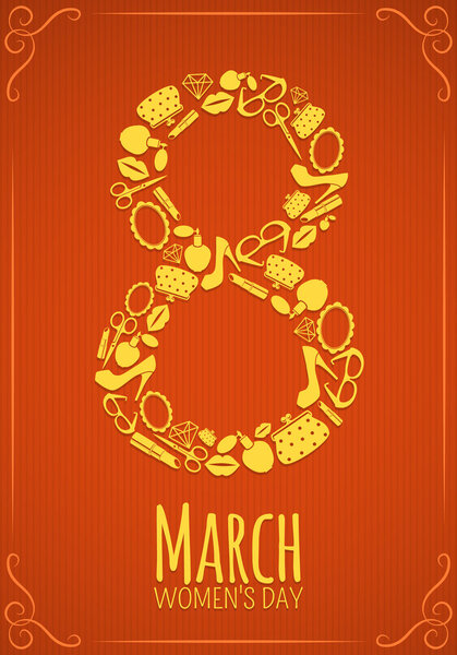 Eight 8 of March, Women Day background.