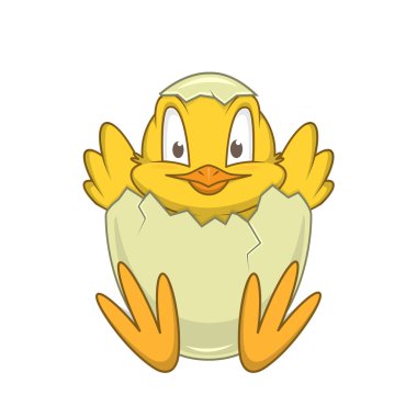 yumurta tavuk. neşeli sevimli karakter.