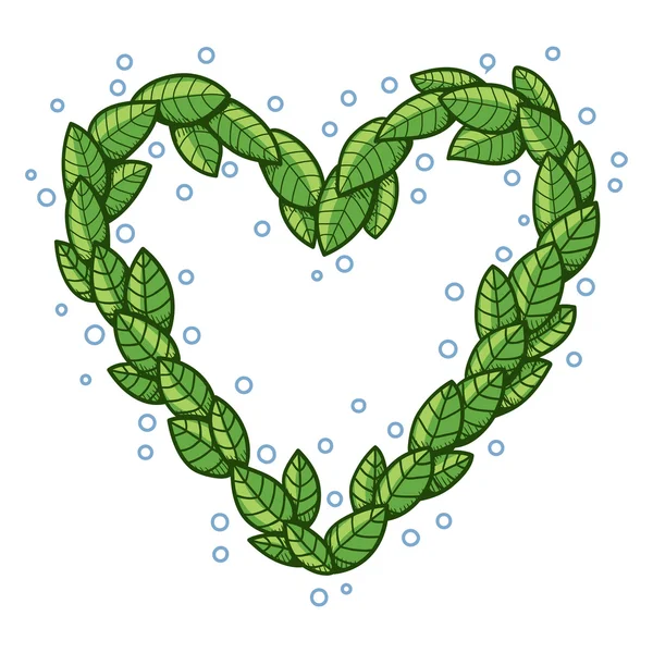 Heart with leaves. — Stock Vector