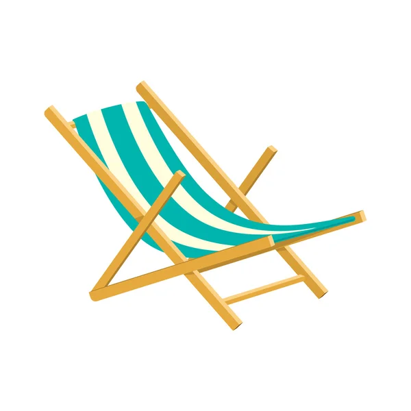 Wooden collapsible chaise lounge for rest. — Stock Vector