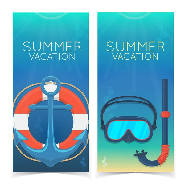 Swimming and diving banners. — Stock Vector