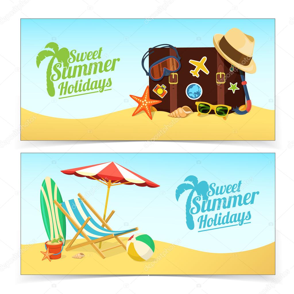 Summer travel banners.