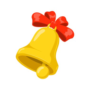 Okul zili kırmızı yay ile.