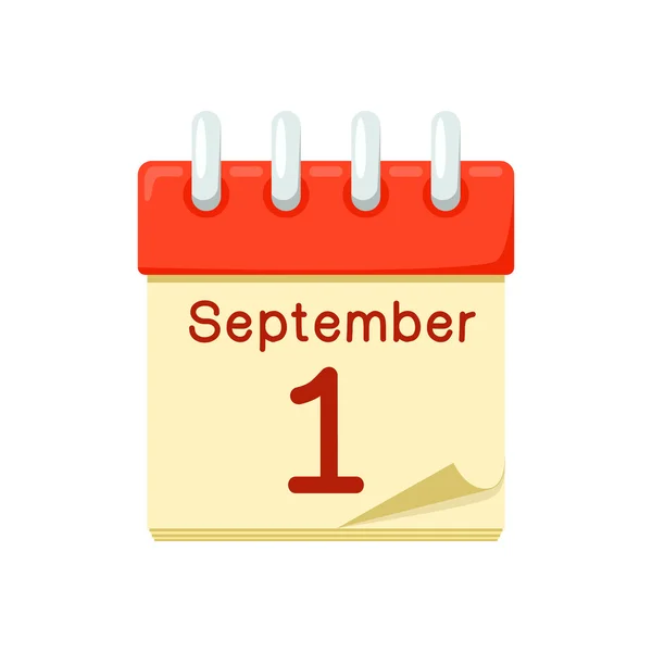 Första av September datum i kalender. — Stock vektor