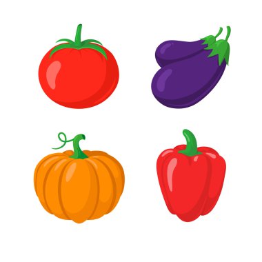 Sebzeler beyaza izole edilmiş..