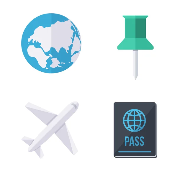 Iconos de viaje a nivel mundial . — Vector de stock