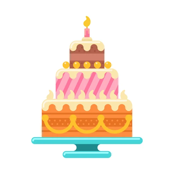 Pastel de cumpleaños. — Vector de stock