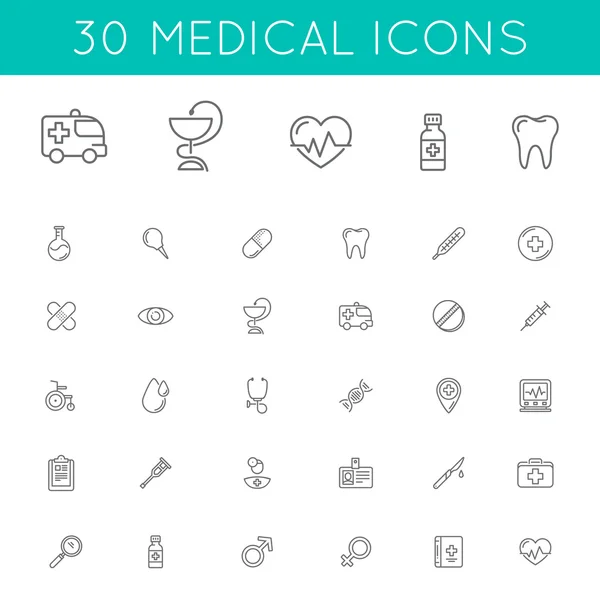 Paquete de iconos médicos . — Vector de stock