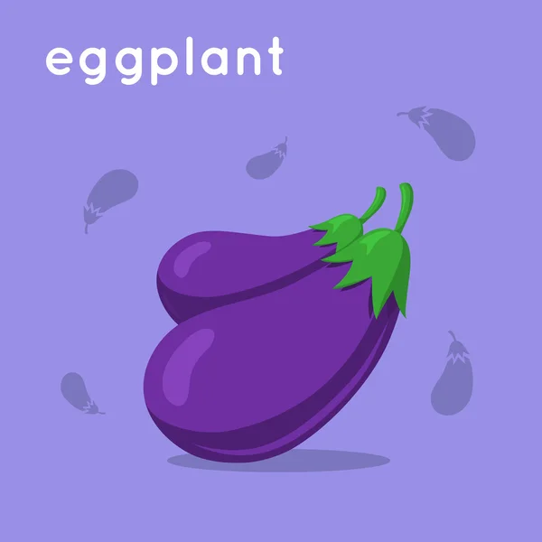 Two eggplants bunch. — Stock Vector