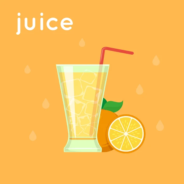 Orange juice in a glass. — Stock Vector