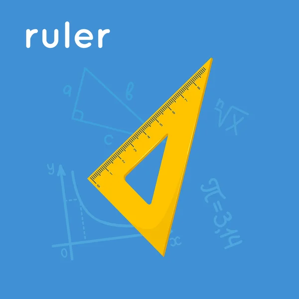 Žlutý trojúhelník pravítko. — Stockový vektor
