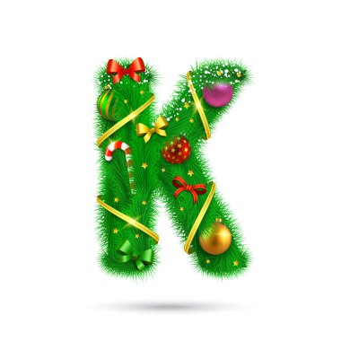 Köknar ağacı Dekoratif harf.