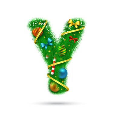 Köknar ağacı Dekoratif harf.