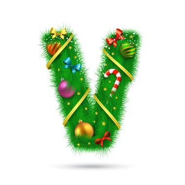 Köknar ağacı Dekoratif harf.