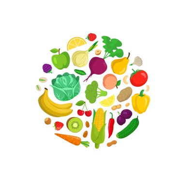 Sebze kompozisyon yuvarlak.