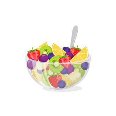 Cam kasede meyve salatası.