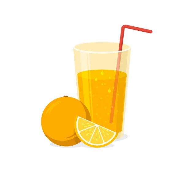 Glass of orange juice. — Stock Vector