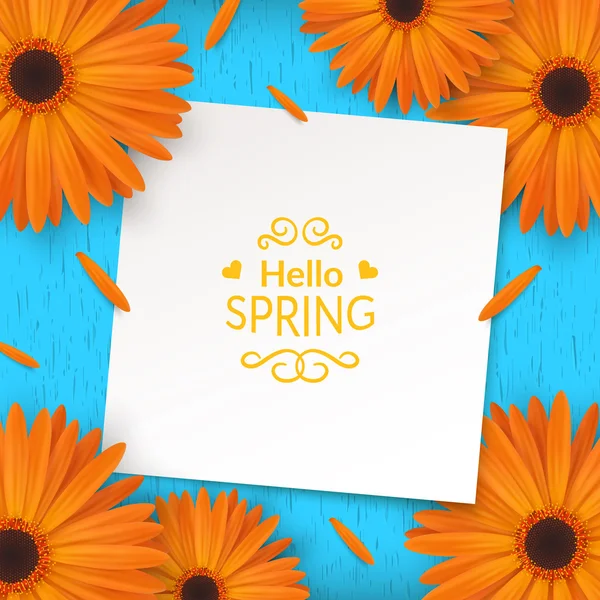 Spring flowers frame composition. — Stock Vector