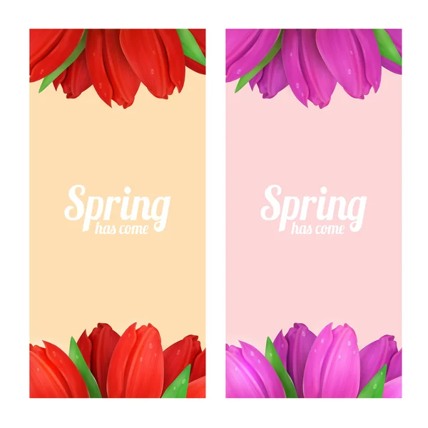 Tulip flowers frame composition. — Stock Vector