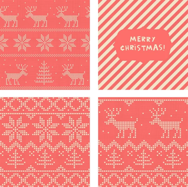 Set di carta da regalo senza cuciture per regalo di Natale — Vettoriale Stock