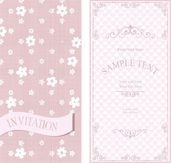 Set of invitation cards on vintage background — Stock Vector