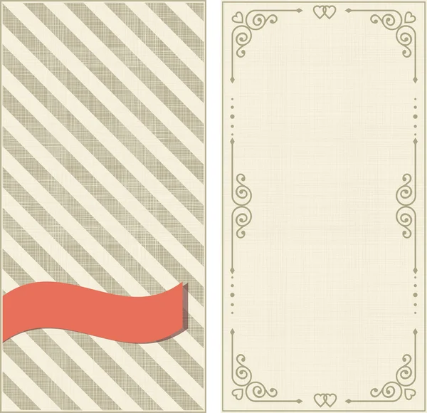 Set of invitation cards on vintage geometric background — Stock Vector