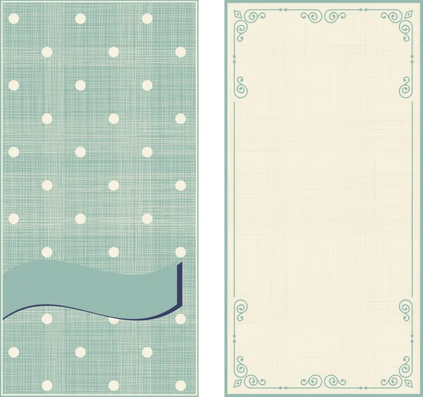 Set of invitation cards on polka dots background with vintage fr — Stock Vector