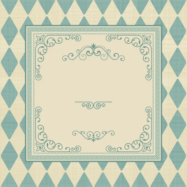 Set of vintage cards with retro checkered seamless background — Stock Vector