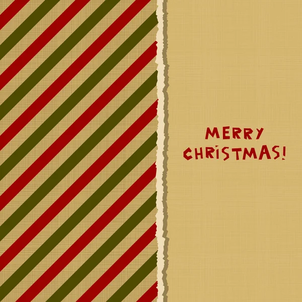 Vintage Weihnachtskarte mit bunten diagonalen Streifen auf Textur — Stockvektor