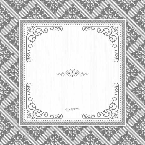 Vintage frame op naadloze tweed patroon — Stockvector