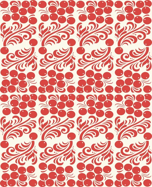 Eastern European traditional seamless pattern with berries and f — стоковый вектор