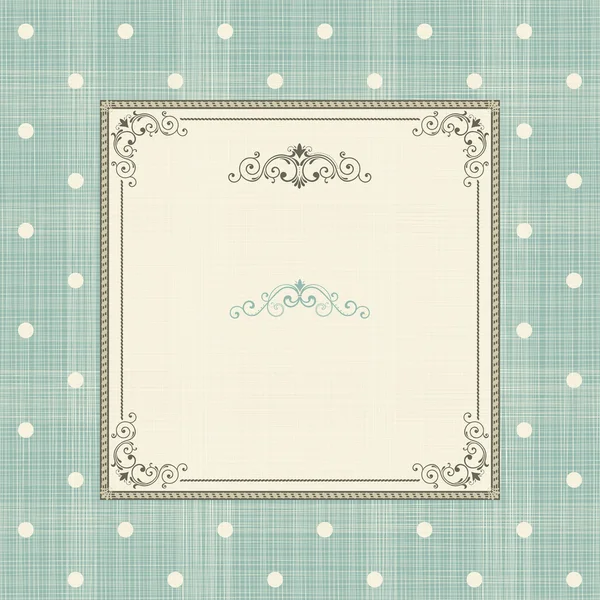 Set of invitation cards on polka dots background with vintage fr — Stock Vector