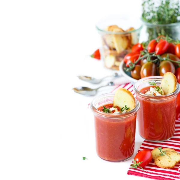 Fresh no-cook soup gaspacho. — Stock Photo, Image