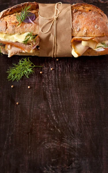 Sandwich. Plaats voor tekst. — Stockfoto